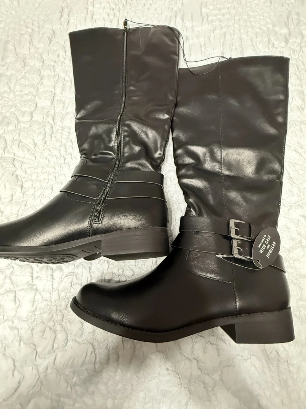Style & Co. Classic Black Mid-Calf Buckle Riding Boots - Women 11. NEW!!